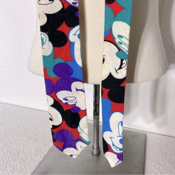 Vintage Disney Mickey Mouse Head Print Tie - Picture 8 of 8